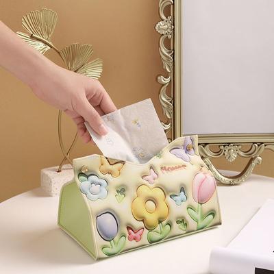 2024 neue dreidimensionale Druck Tissue Box Wohnzimmer Schlafzimmer Ins Wind Papier Handtuch Lagerung Box
