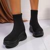Fashion Chunky Platform Knitted Sneakers for Women High Top Comfortable Sports Shoes Woman Thick Bottom Elastic Slip On Socks Sneakers