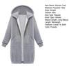 Women Sweatshirt Coat Hooded Adjustable Drawstring Long Sleeve Coat with Pockets