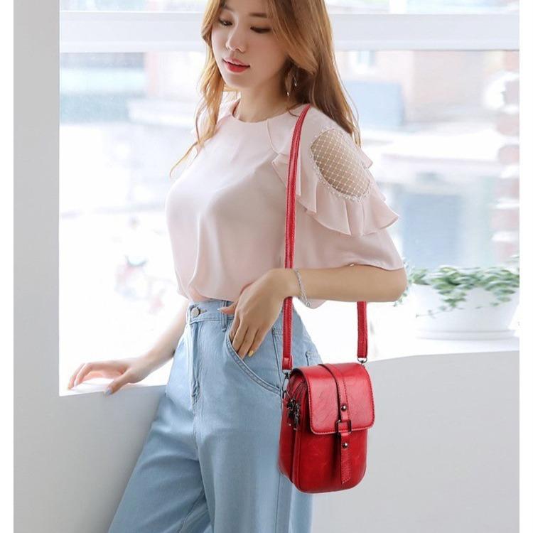 Geöltes Leder Retro Crossbody Handytasche für Damen