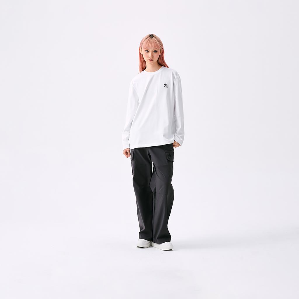 New MLB New York Yankees Basic Collection SS25 T Shirt Unisex Ecru 3ATSB0151-50WHS