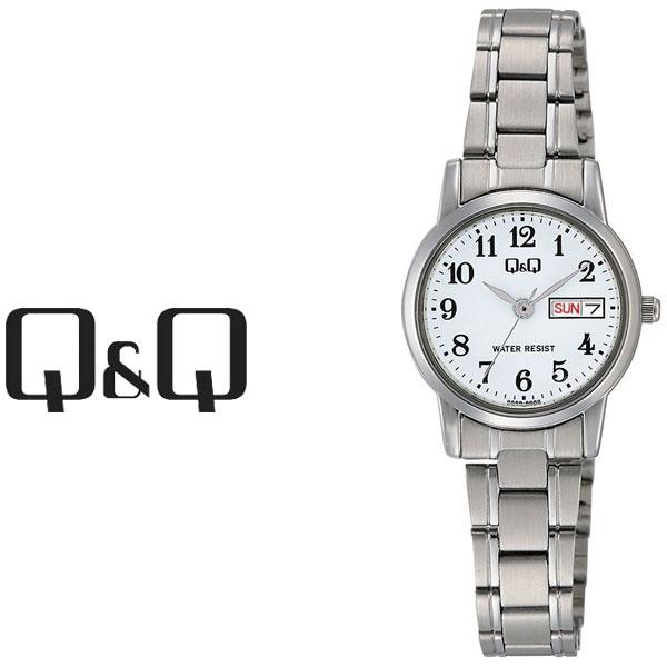 

[Бесплатная доставка Nekoposu] [Оставьте отзыв и получите 1 год гарантии] Citizen Q&Q День&Дата День&Дата Парная модель Женские часы Белый x Серебристый A207-204