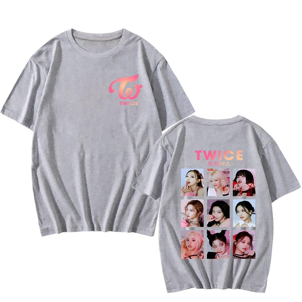 Twice Gounp T Shirt Y2k Fashion Streetwear Women Men T-shirt Cotton Summer Short Sleeve Tee Kpop Ready To Be Tops Streetwear
