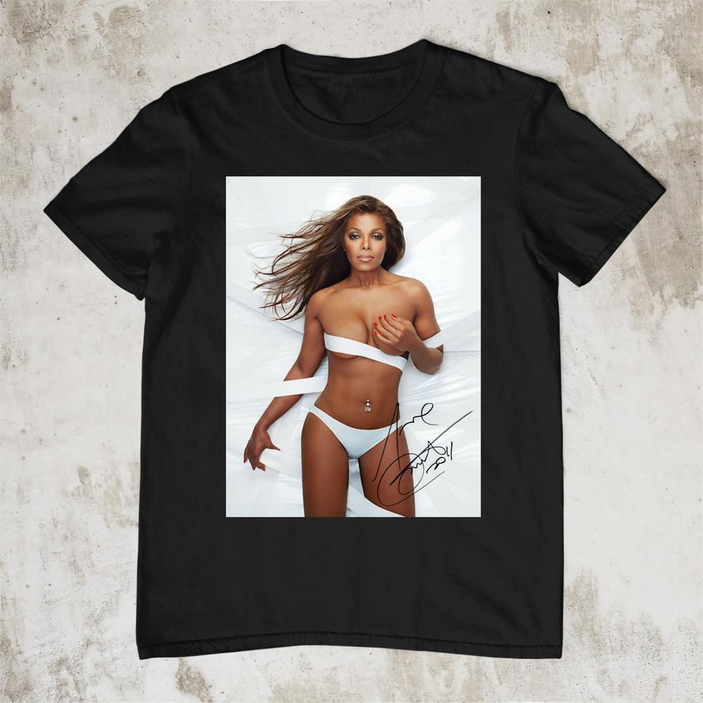 Janet Jackson signiertes Baumwoll-T-Shirt Größe S-4XL Für Fans CG359 Unisex