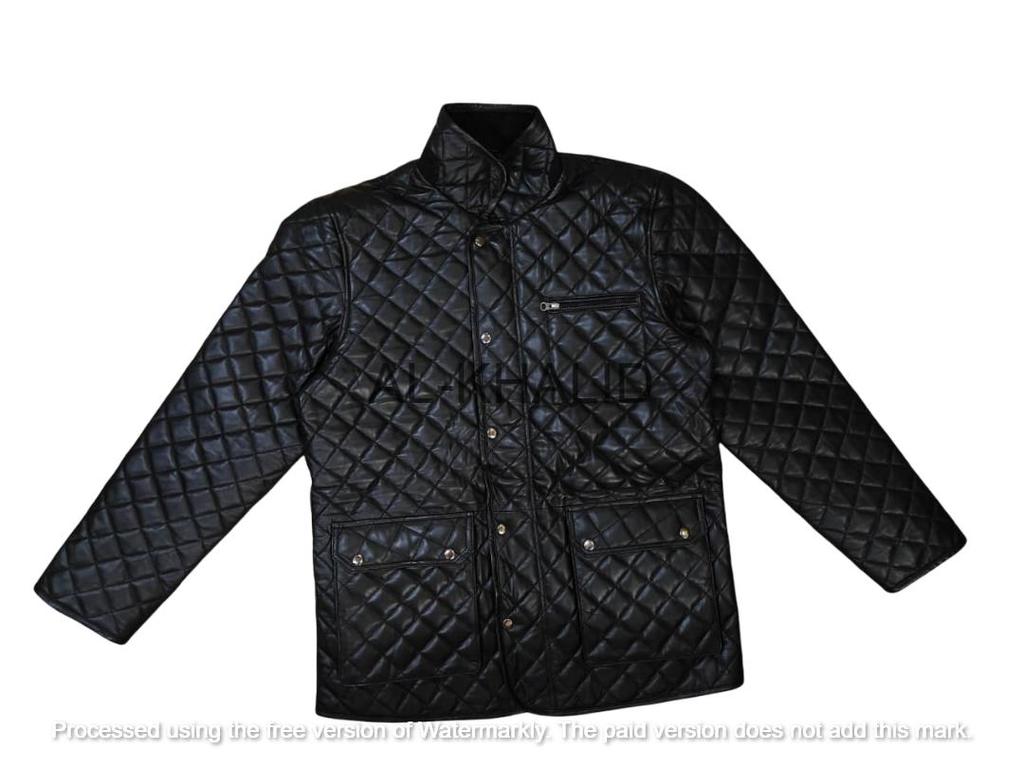 AL KHALID Herren Trendy Schwarz Stil Echtleder Casual & Party wear Lammfell Leder Hemden