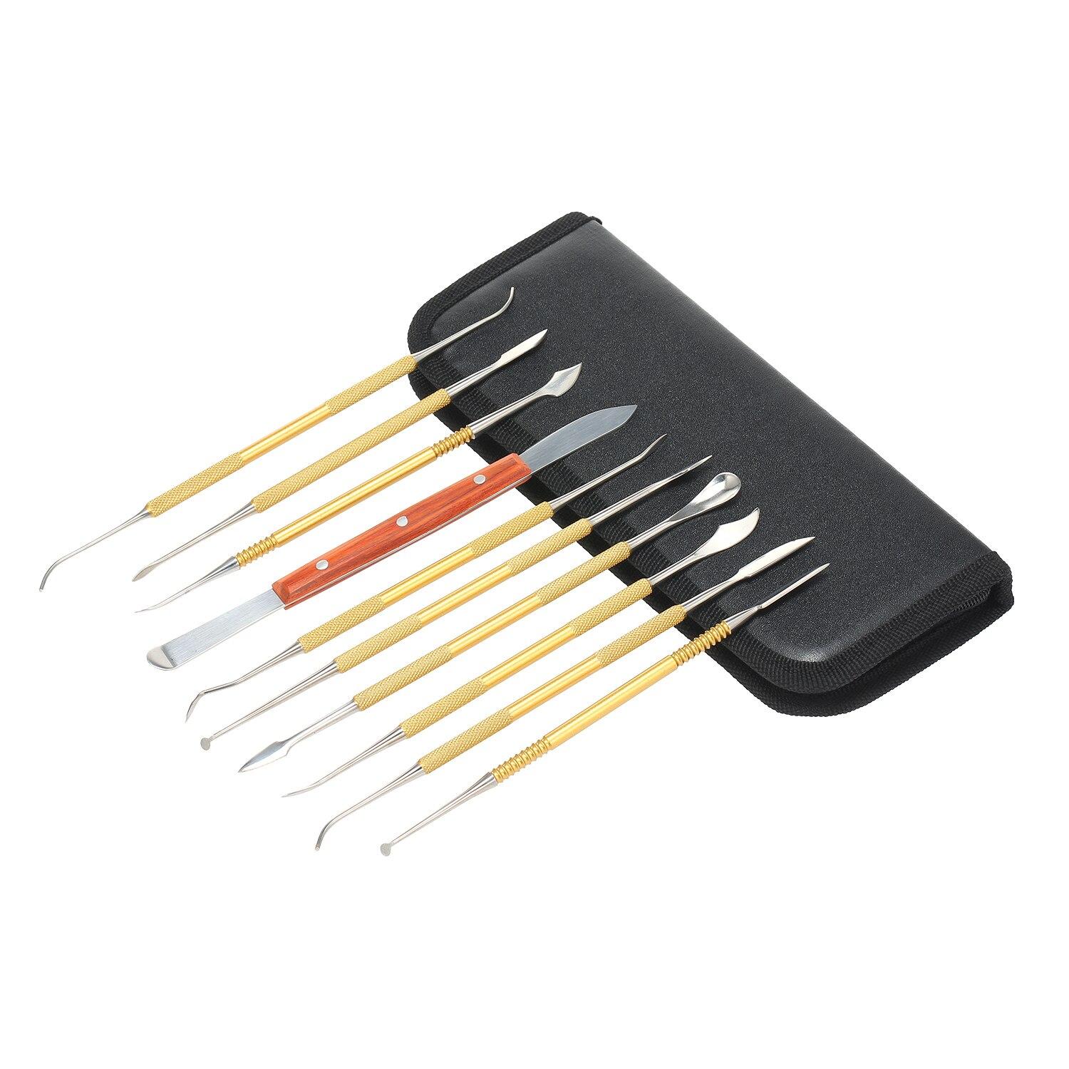 

10 шт./компл., профессиональное стоматологическое лабораторное оборудование, набор инструментов для резьбы, хирургический стоматолог, скульптурный нож, инструменты, набор инструментов золотой