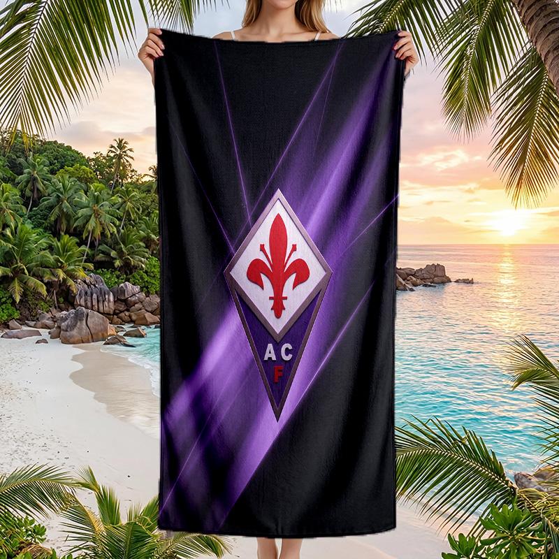 Telo da Spiaggia Asciugatura Rapida Fiorentina FC Stampa Microfibra Assorbente Portatile da Viaggio Asciugamano da Nuoto