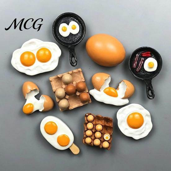 Refrigerator Decor Magnet Simulated Egg Magnet, Resin 3D Decorative Fridge Cartoon Memo Notes Photo Holder for Home Kitchen Office