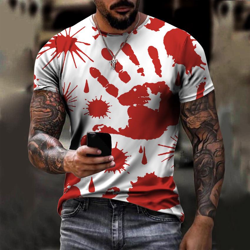 Horror Halloween T-shirts liliac sângeros 3D Print bărbați femei nou mânecă scurtă tricou supradimensionat Harajuku Y2K topuri tricouri copii îmbrăcăminte