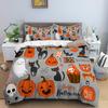 Halloween Duvet Cover Set Bats Pumpkin Polyester Comforter Cover with Pillowcase Queen King Size Bedding Set 3D Print Bedclothes