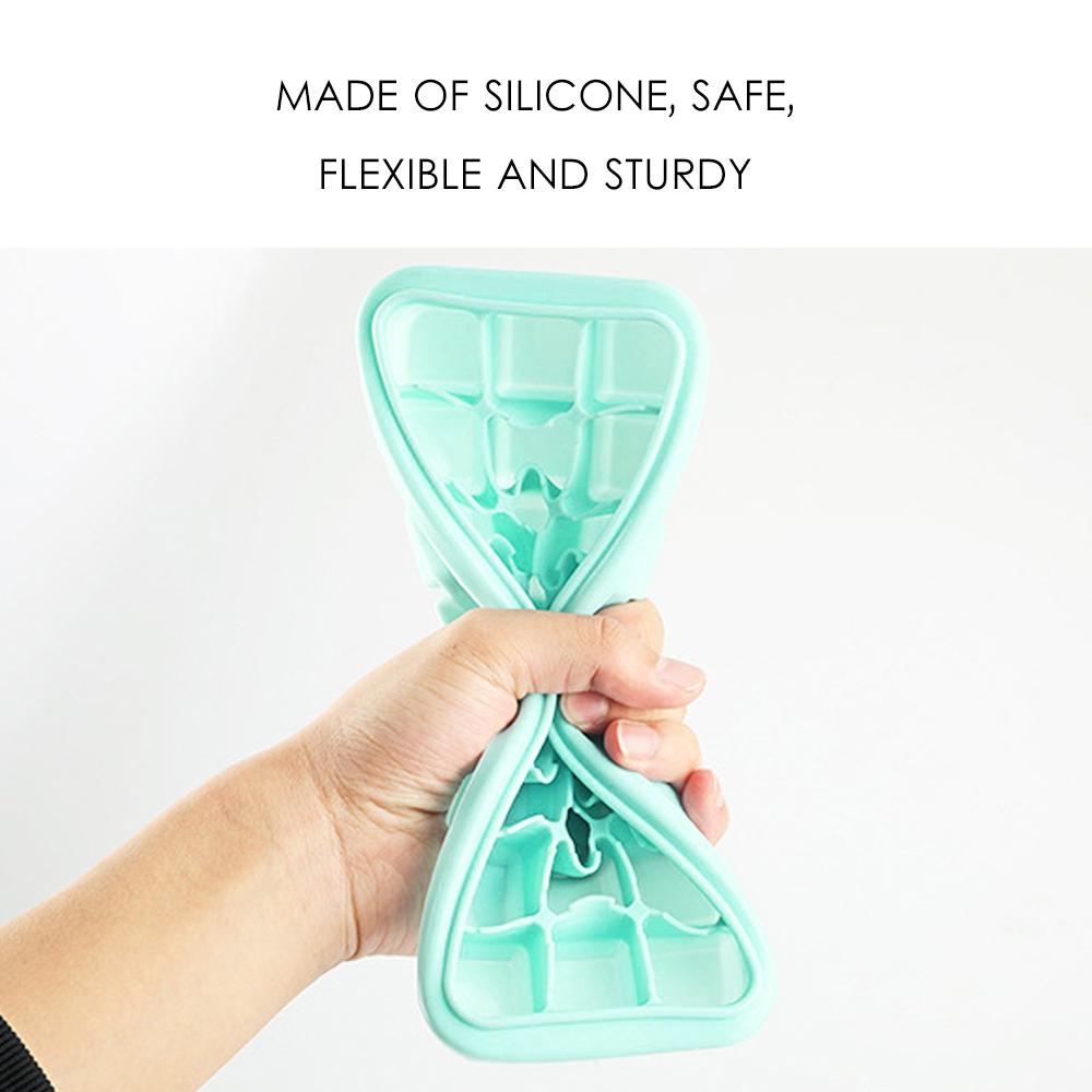 Silicone Ice Cube Tray Ice Cube Container Frozen Cubes 24 Compartments with Lid for Bars Households Party