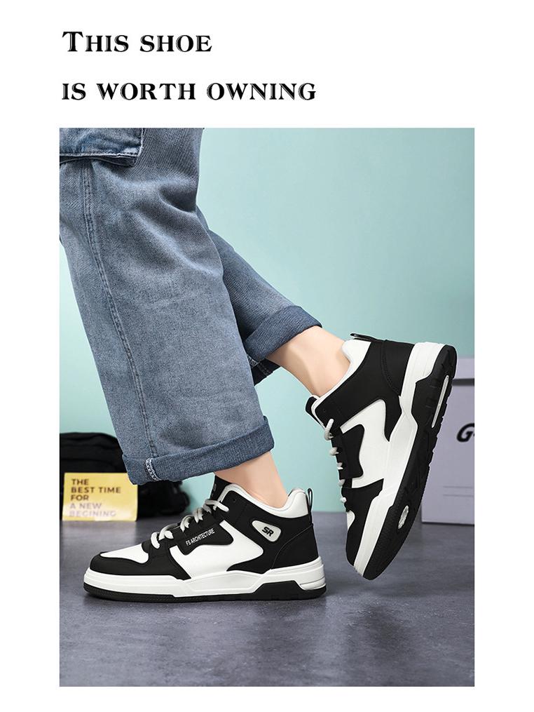 Herren Atmungsaktive High-Top Sneaker im koreanischen Stil - Trendig, vielseitig, lässige Schuhe mit dicker Sohle