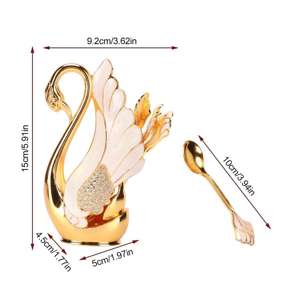 7pcs Mirror Finish Coffee Dinnerware Set Golden Dessert Spoon Set For Coffee Stirring