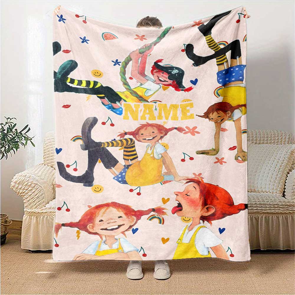 Pipi Personalized Name Blanket Multi-purpose Personalized Blanket Ultra-Soft Suitable for Office Chair Livingroom Picnics Chair for All Occasions