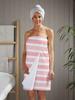 Couple Size Striped Beach Towel, Soft Absorbent Polyester Fabric, Modern Knit Design, Ideal for Travel, Vacation, Pool & Camping