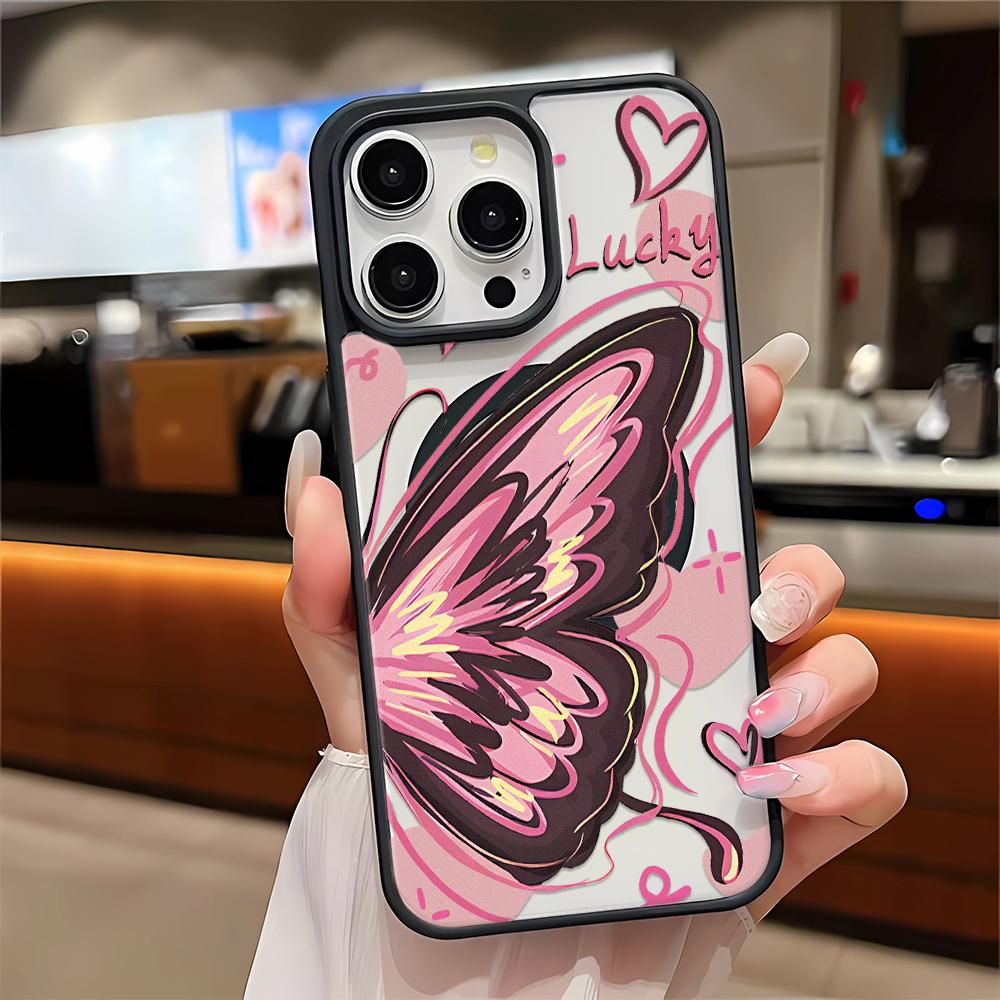 Magsafe Magnetic Wireless Charge Phone Case For iPhone 17 16 15 14 13 12 11 Pro Max Personalized Butterfly Print Cover