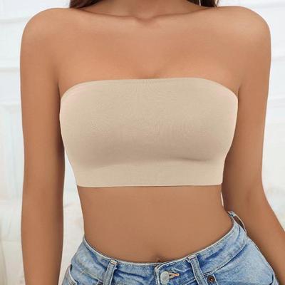 Plus Size Wireless Seamless Push-Up Bandeau for Women In Ice Silk
