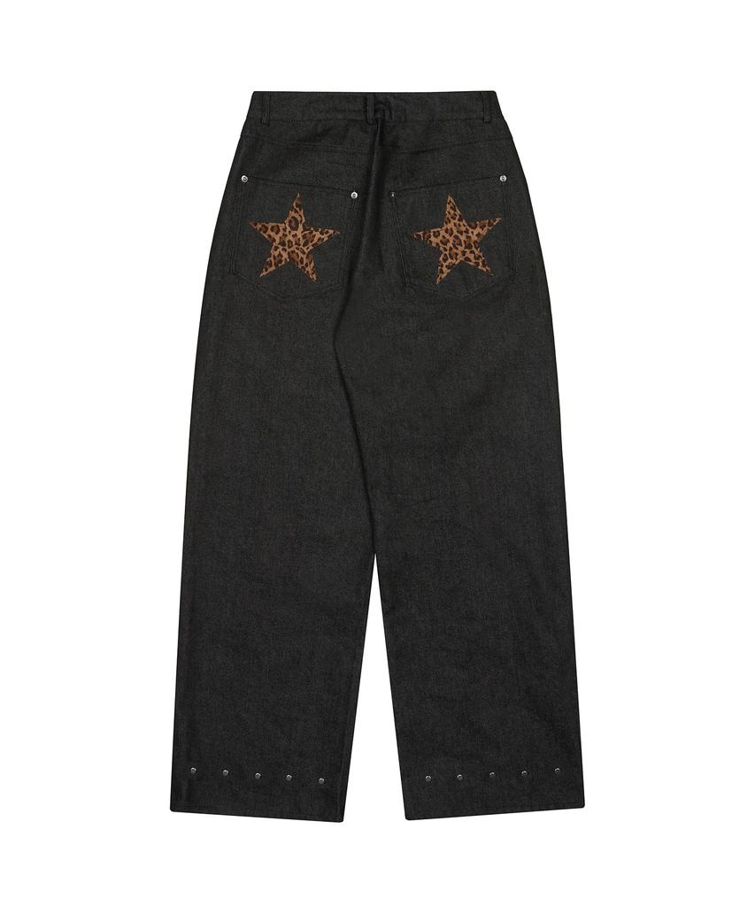 LARTIGENT L20 Back Star Wide Pants(Black)