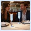 Blue Plastic Champagne Flutes 12 Pcs, 5.5oz Unbreakable BPA-free Stemware for Wedding Toasting & Parties
