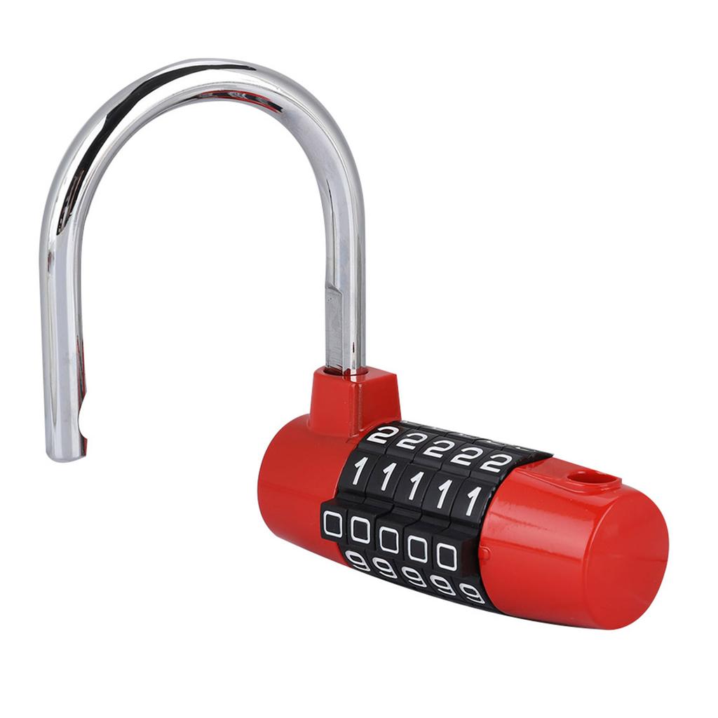 5 Digit   Lock Padlock U shaped Suitcase Door Combination Lock Red