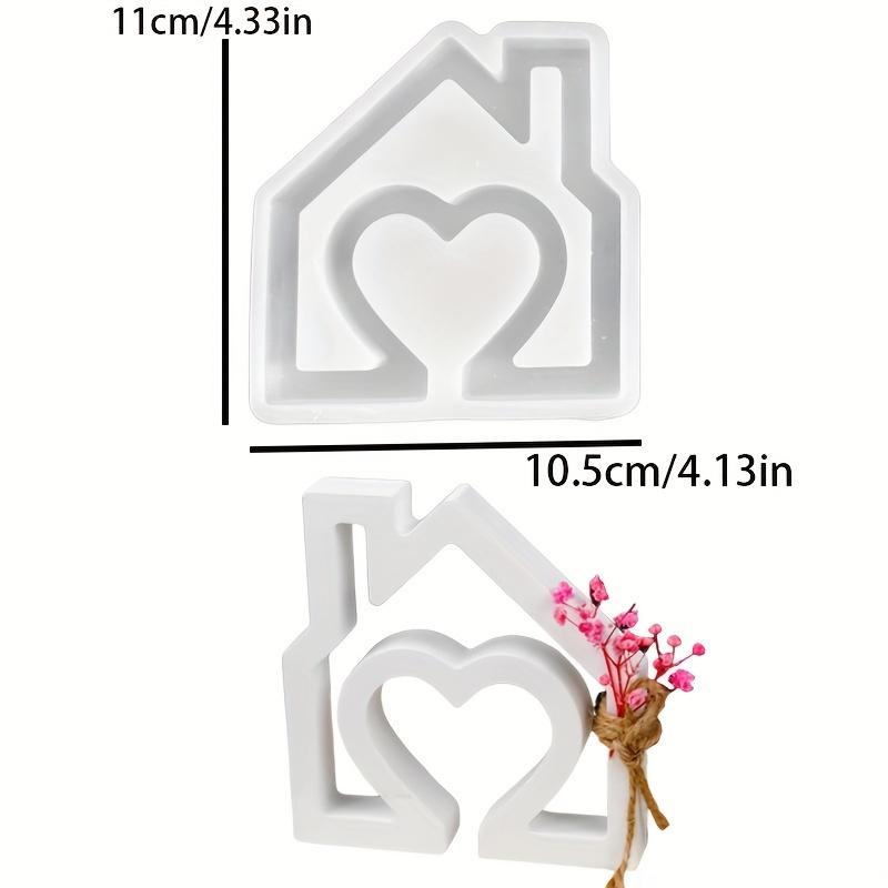 

DIY Heart House Candlestick Silicone Mold Houses Ornament Making Mould Plaster Resin Candle Holder Crafts Casting Molds Home