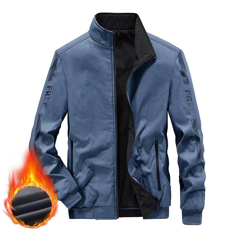 Bomber Jacket Men's New Autumn and Winter Large Size Cotton Coat Double-sided Cotton Casual Baseball Uniform