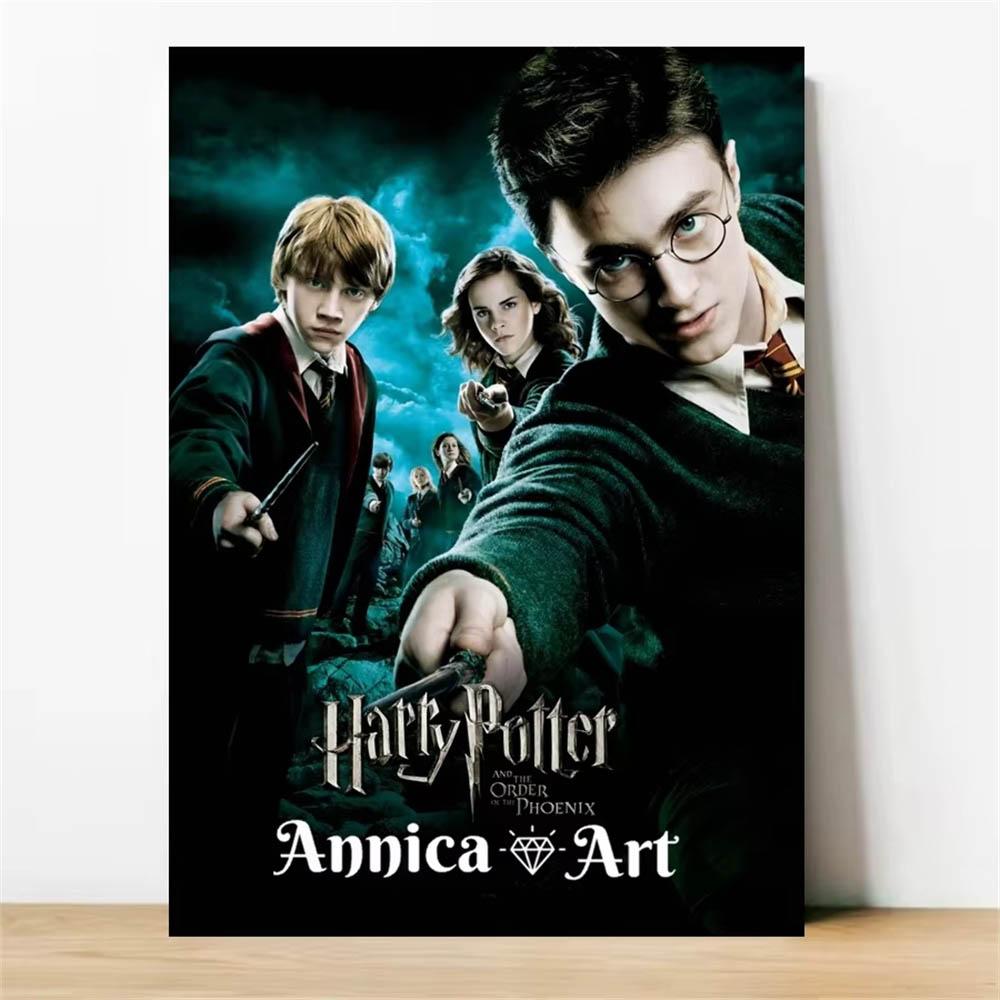 Harry Potter Cartoon Stich Bilder Set Künstliche Leinwand Hogwarts Schule Mosaik Stich 5d Diy Vollbohrer Diamantmalerei Kunst