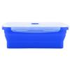 1200ml Rectangle Silicone Bento Box Collapsible Lunch Box Microwave Food Container (Dark Blue)
