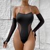 Sex Underwear Sexy Women's Mesh Hollowed-out Onesie with Sleeves Sex Suit