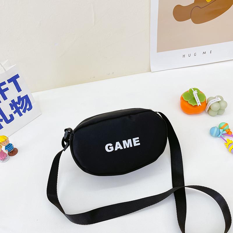 

Стильная детская сумка через плечо с принтом букв Легкий холст Милый дизайн чёрный