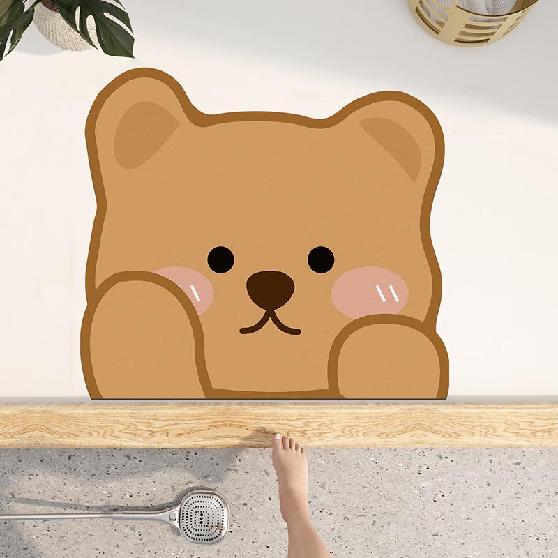 Panda Cartoon Rutschfeste Saugfähige Kieselgur Badezimmer Türvorlegematte