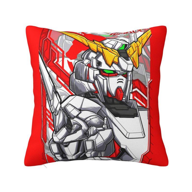 Custom Modern Gundams Robot Anime Cushion Cover for Sofa Velvet Game Manga Throw Pillow Case