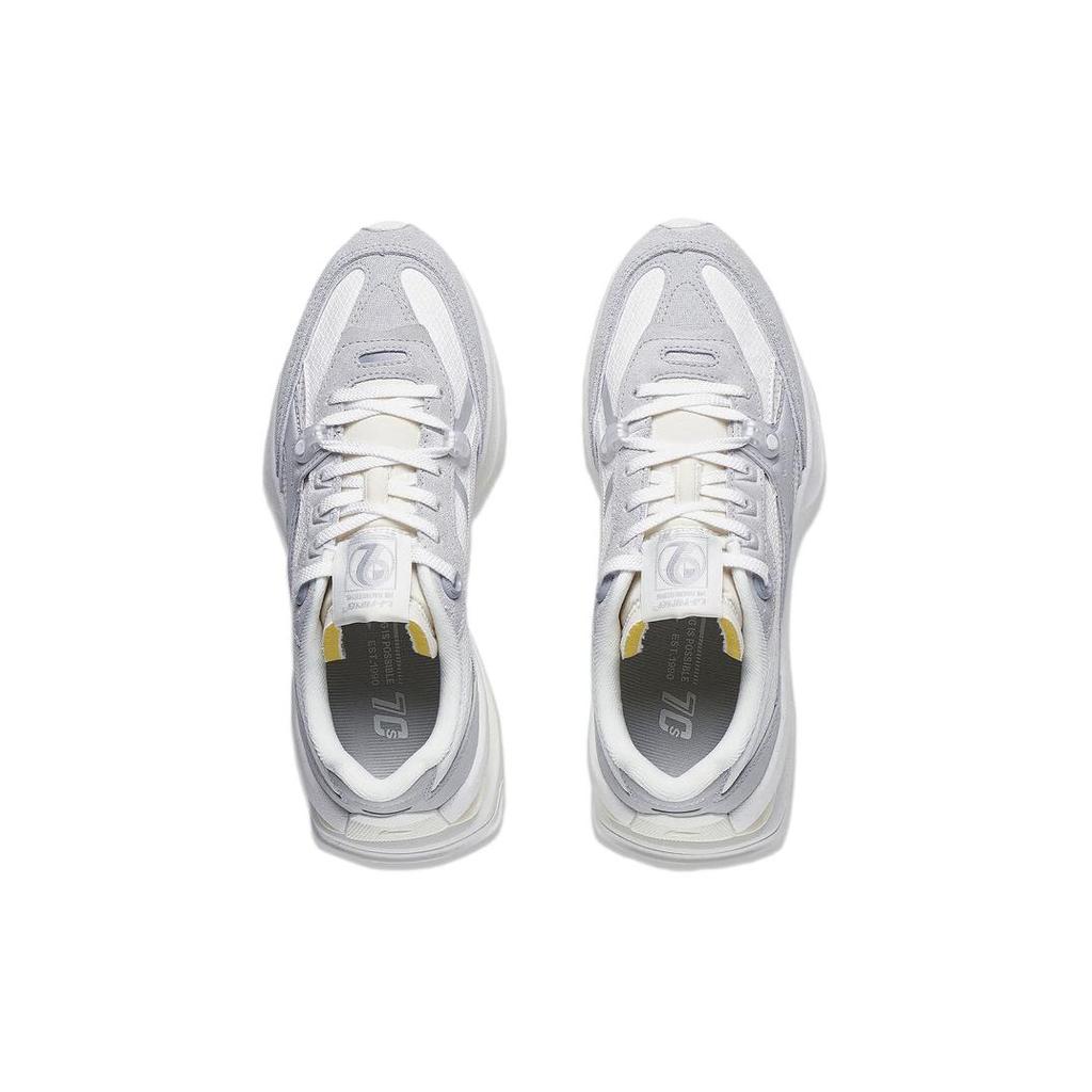 New LiNing 92 Shadow Anti Slip Wear Resistant Low Top Casual Shoes Women's Gray White AGCT250-3