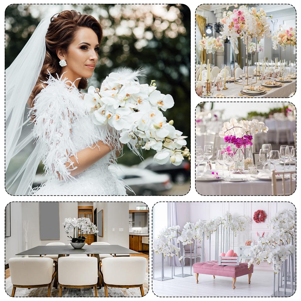 6pcs Artificial Orchid Stems 41" 9 Heads Faux Phalaenopsis Flowers Real Touch Fake Orchid Flower Branch for Vase Home Wedding