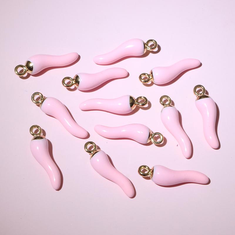 20pcs 19x5.5mm Enamel Chili Pepper Charms Pendant Multi Colors For DIY Jewelry Making Earrings Keychain Pendants Craft Findings