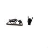 Modern Feng Shui Figurine with Rock Hand Gesture Sculpture Creative Animal And Finger Artwork for