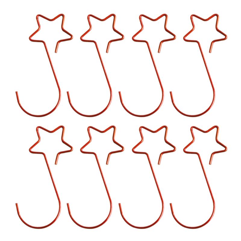 20 Pieces Metal Five-pointed Star Hooks S-shaped Xmas Tree Decors Hanging Pendant for Holiday Party Decor