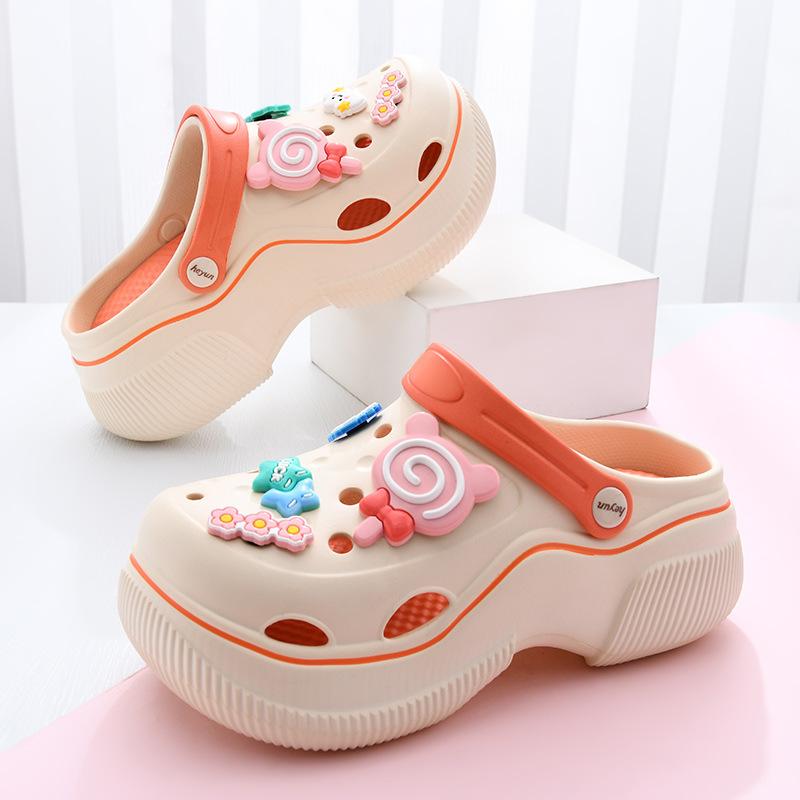 

Весенне-летние женские туфли с отверстиями, нескользящие, с круглым носком, износостойкие, модные, однотонные, для отдыха, для улицы, для пляжа 39-40 бежевый