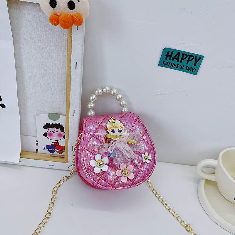 Trendy Waterproof Children s Mini Bag In Princess Colors With Chic Pearl Details Princess Magenta