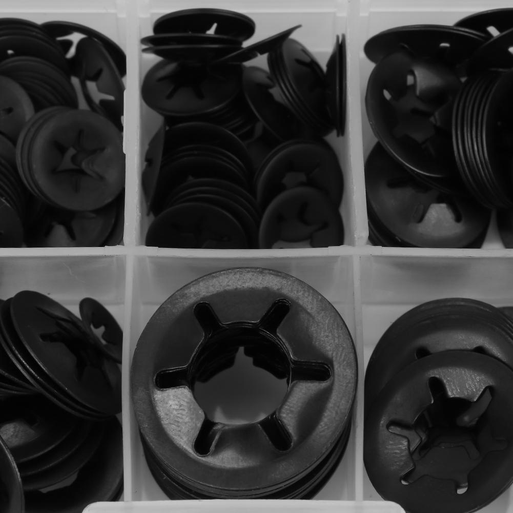 260 Stück Manganstahl Aufschiebscheiben Sicherungsscheiben Set 345681012mm