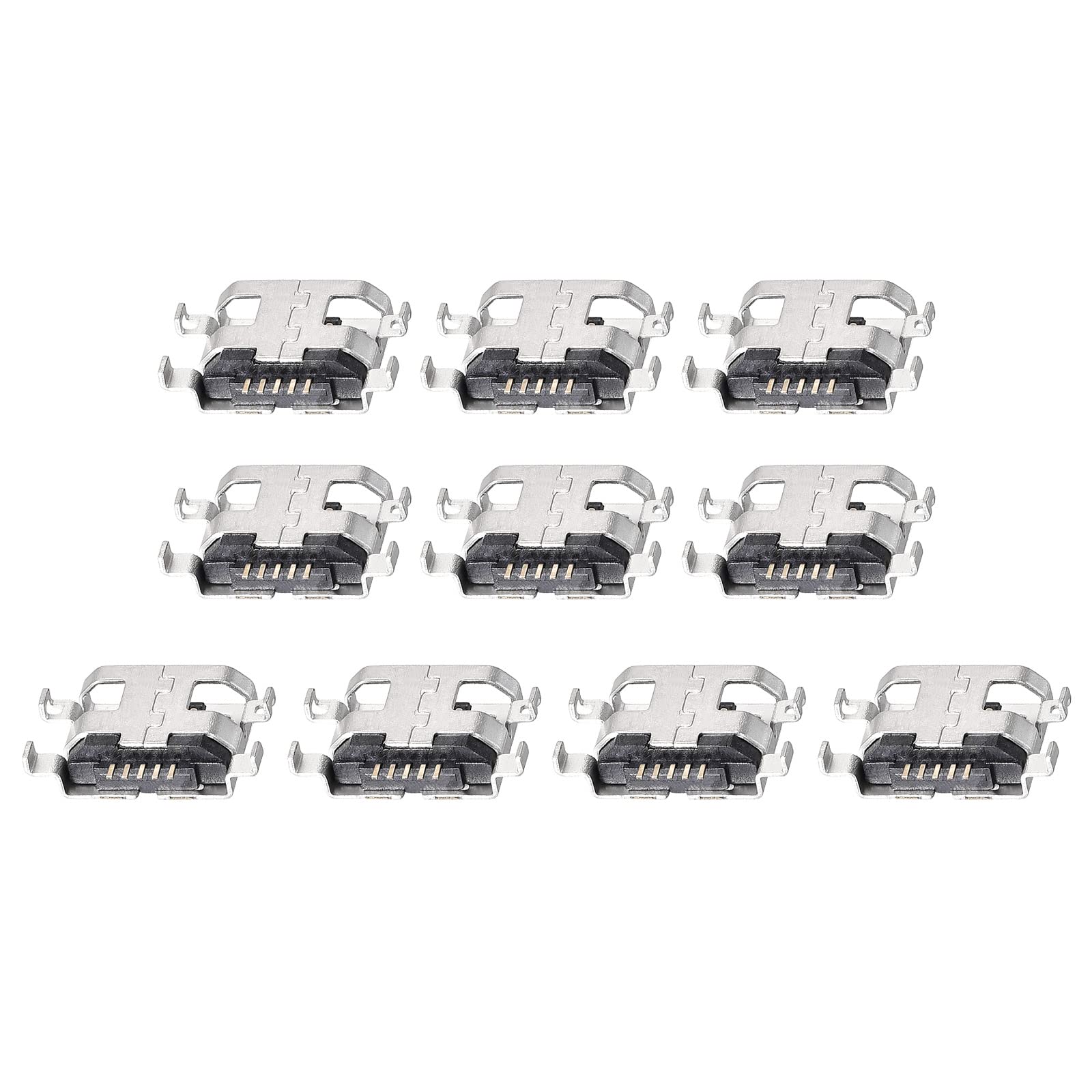 

Rebower U S B Connector PCB 5 Pin 180 Degree Micro Type B Female Socket Plug for Electronic Power Port Repair 1A Silver Black 10pcs