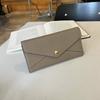 Genuine Leather Wallet. First Layer Cowhide Lychee Pattern Envelopes Spliced With Contrasting Colors. Long Three-fold Wallet