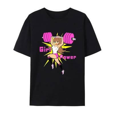 Divertida Camiseta de Gimnasio Barra Chica Me Pidió Limpiar Así Que Hice Tres Series Camiseta Otaku Manga Corta Mujeres Encantadoras Camisetas Gráficas