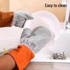 Silver Thread Thickened Leather Dishwashing Gloves - Multifunctional, Anti-Scald, Oil-Proof Kitchen Cleaning Tool.