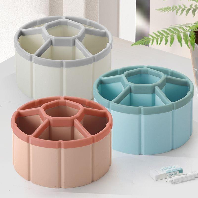 Large Capacity Pencil Holders 6 Girds Pencil Storage Box Multifunctional Desk Organizer For Home Office Bathroom Storage
