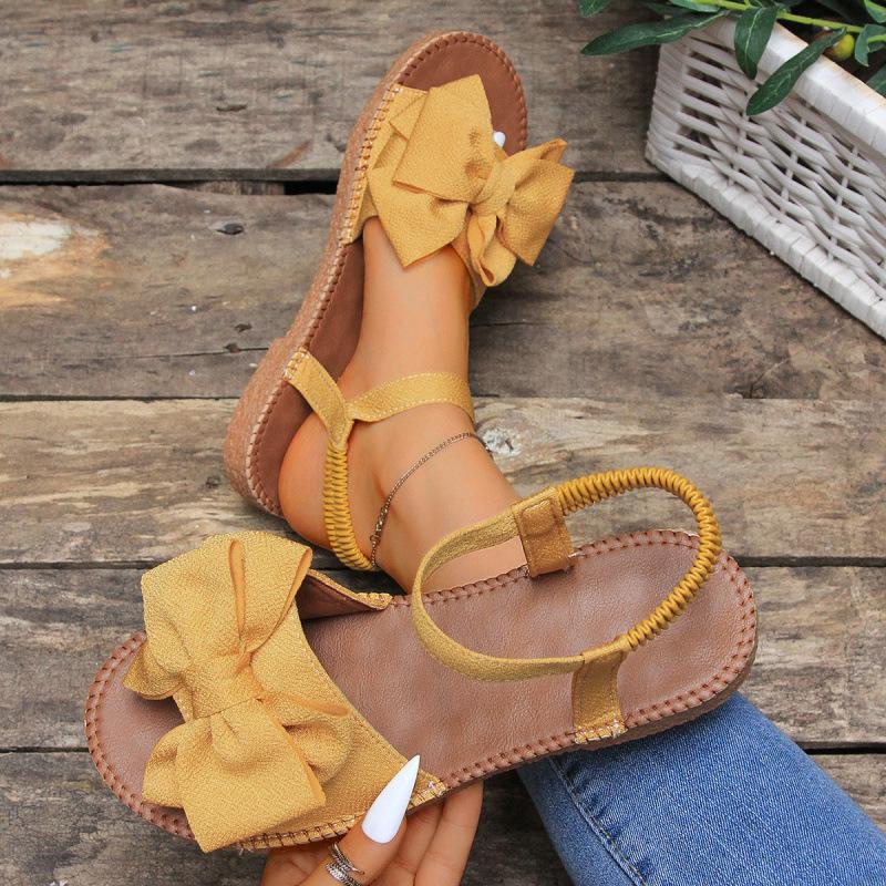 New large size summer bow slippers cow TEMU