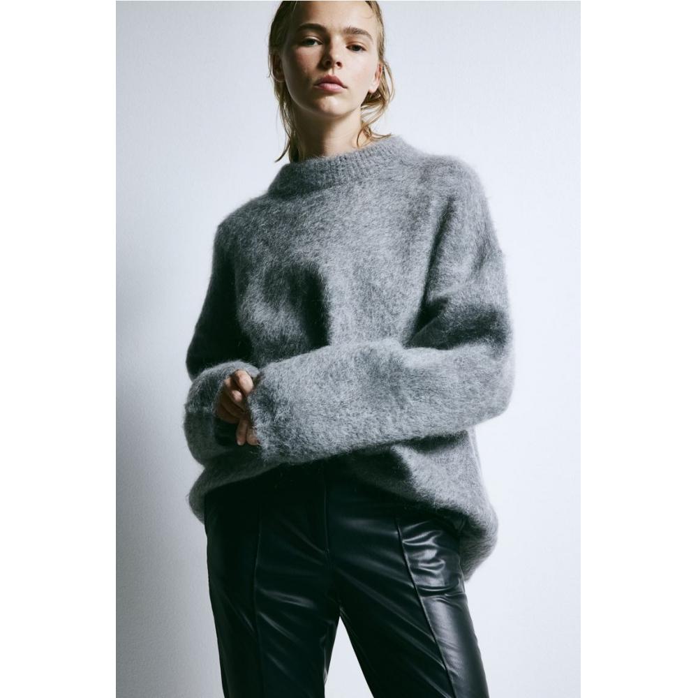 

H M coated slim pants black