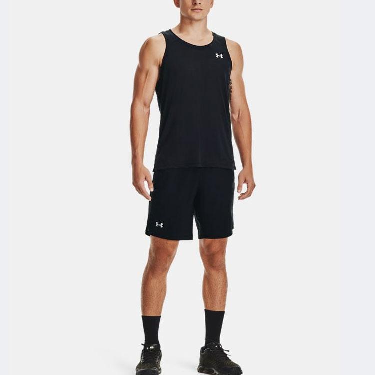 Under Armour Solid Logo Slim-Fit Breathable Running Tank Top Men Tops Black 1361468-001