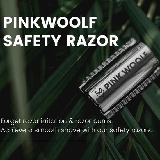 Pink Woolf Double Edge Safety Razor for Men CC87 (Close Comb), Shaving Razor Men Eliminates Nicks & Cuts, Anti Slip Grip ,Pack Of 1 (CHROME)