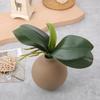 2 Pcs Orchid Leaves Artificial Real Touch Faux Phalaenopsis Stems Leaf 8 Inches Green Leaf Plants Fake Cymbidium Flower Foliage Green Real Touch